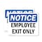Signmission Exit Sign, Plastic, 14 in W, 10 in H, Employee Exit Only OS-2PACK-NS-P-1014-L-15591 - alternate 1